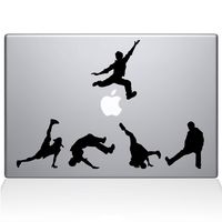 The Decal Guru 1028-MAC-15X-BLA Break Dancer Silhouettes Vinyl Sticker, 15" Macbook Pro (2016 & newer), Black