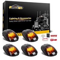 Partsam 5X Amber 12 LED Smoke Cab Roof Running Top Marker Lights 264146BK Assembly Wire Harness Replacement for Dodge Ram 1500 2500 3500 4500 5500 2003-2018 Pickup Trucks
