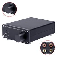 Fosi Audio V1.0B - 2 Channel Stereo Audio Amplifier, Mini Hi-Fi Class D Integrated TPA3116 Amp for Home Speakers 50W x 2, with 19V 4.74A Power Supply - Black