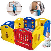Baby Playpen for Babies Baby Playard Infants Toddler 8 Panels Safety Kids Play Pens Indoor Baby Fence with Activity Board