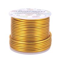 BENECREAT 10 Gauge Jewelry Craft Aluminum Wire 80 Feet Bendable Metal Sculpting Wire for Craft Floral Model Skeleton Making (Light Gold, 2.5mm)