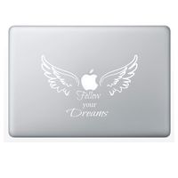 Crazy4Decals Follow Your Dreams Decal Sticker for Laptop Notebook MacBook Air/Pro Dell HP (White)