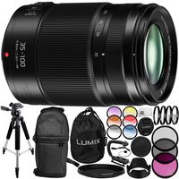 Panasonic Lumix G X Vario 35-100mm f/2.8 II Power O.I.S. Lens 14PC Accessory Kit- Includes Manufacturer Accessories + 3 Piece Filter Kit (UV + CPL + FLD) + More