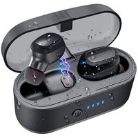Wireless Earbuds, Bluetooth 5.0 True Wireless Stereo Earphones IPX7 Waterproof Sports Headphones with Charging Case and Built-in Microphone for iOS Android(Touch Control)