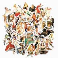 Jasion PVC Decals Waterproof Sunlight-Proof DIY Ideals for Water Bottles Cars Motorbikes Portable Luggages Phone Laptops (Sexy Pin-up Girls)