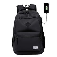 College Backpack High School Bookbag, Waterproof Travel Laptop Backpack, Business Bags with USB Charging Port, Fit 15.6-Inch Laptop and Notebook (Black)