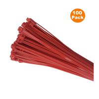 100 x Red Nylon Cable Ties 100 x 2.5mm / Extra Strong Zip Tie Wraps