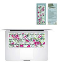 Masino Silicone Keyboard Cover Ultra Thin Keyboard Skin for MacBook Air 13" MacBook Pro with Retina Display 13" 15" 17" (Fuchsia Flowers Light Green)