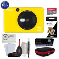 Canon Ivy CLIQ Instant Camera (Bumblebee Yellow) w/Advance Instant Cam Bundle