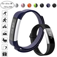 Aspark Replacement Strap Compatible for Fitbit ACE, Nylon Adjustable Wristbands Accessory Sport Bands for Fitbit Ace/Alta HR/Alta Fitness Tracker, Perfect for Wrist (Small,Grey Blue/Black)