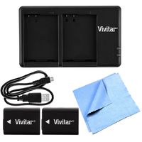 Vivitar 2 Pack NP-FW50 High Capacity Battery & rapid dual charger for Sony Cameras