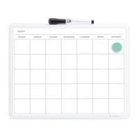 U Brands Contempo Magnetic Monthly Calendar Dry Erase Board, 14 x 11 Inches, White Frame (260U00-04)