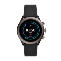 Fossil Men's Sport Heart Rate Metal and Silicone Touchscreen Smartwatch, Color: Grey, Black (FTW4019)