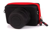 DURAGADGET Anti-Shock Rigid Black & Red Protective Generic Case - Suitable for use with Olympus Pen EP5 & OM-DE-M5 (Body Only)