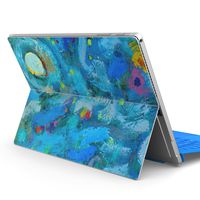 igsticker Ultra Thin Premium Protective Back Stickers Skins Universal Tablet Decal Cover for Microsoft Surface Pro 4/ Pro 2017/ Pro 6(2018) 012054 Green　Aqua　Painting