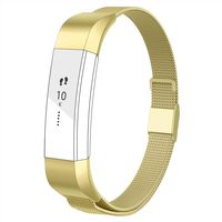 POY Compatible for Fitbit Alta Bands, Stainless Steel Metal Replacement Bracelet Strap with Unique Magnet Lock for Fitbit Alta and Fitbit Alta HR Gold Small