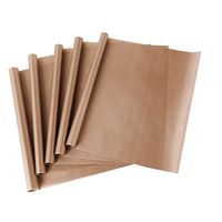 SS SHOVAN PTFE Teflon Sheet for Heat Press 16x16" Transfer Sheet Non Stick Heat Transfer Paper Resistant Washable Reusable Baking Sheet Craft Mat (5Pack Brown)