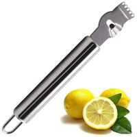 1Easylife Stainless Steel Lemon Zester Grater with Channel Knife and Hanging Loop