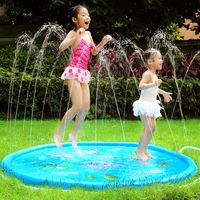 Ansteker Splash Pad, 67" Sprinkler Pad Splash Play Mat for Kids Outdoor Water Toys Water Play Sprinklers for Toddlers Children Infants Boys Girls Outdoor Swimming Party Sprinkler Toy (Blue)