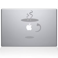 The Decal Guru 0059-MAC-13A-S Cup Of Coffee Vinyl Sticker, 13" Macbook Air, Silver