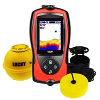 LUCKY 2-in-1 Rechargeable Fish Finder Light Lure Sensor Fishfinder 45M (147ft) Wireless Depth 100M (328ft) Wired Depth 90 Degree Beam Angle Sea Fishing