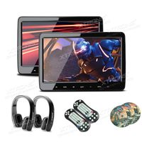 XTRONS 10.1" Car Headrest DVD Player with HDMI Port, Dual TFT Screen Portable DVD Players for Car Backseat Headrest Mount Monitor Supports Video Games CD/USB/SD with 2pcs IR Wireless Headphones