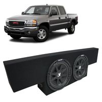 Compatible with 01-06 GMC Sierra Non-HD Crew Cab Truck Kicker Comp C12 Dual 12" Sub Box Enclosure - Final 2 Ohm