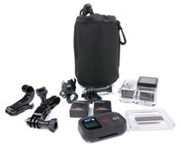 DURAGADGET Jet Black Soft Nylon Medium-Sized Pouch - Compatible with All GoPro Devices - HD Hero 1 | 2 | 3 & 3-Plus