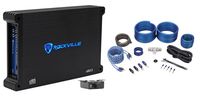 Rockville dB13 3000 Watt/1500w RMS Mono Class D 2Ohm Car Audio Amplifier+Amp Kit
