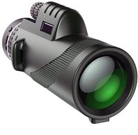 Duddy-cam KL-DC-45711-USA Duddy Cam Monocular Telescope - BAK4 Prism 12x50 High Power HD Vision - SingleHand Focus for Bird Watching, Hunting, Camping + 2 Tripods & Lanyard, Black