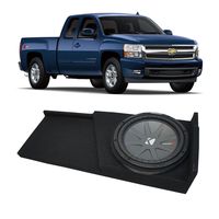 Compatible with 2007-2013 Chevy Silverado Ext Cab Truck Kicker CompR CWR12 Single 12 Sub Box Enclosure - Final 2 Ohm