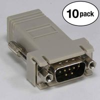 InstallerParts (10 Pack DB9 Male to RJ45 Preassembled Modular Adapter w/Hex Nut
