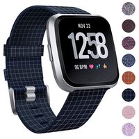 EZCO Bands Compatible with Fitbit Versa/Versa 2 / Versa Lite, Woven Fabric Breathable Watch Strap Quick Release Replacement Wristband Accessories Compatible Versa Smart Watch Women Man