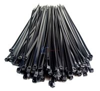 1000 Pieces 11" Black Nylon Cable Zip Wire Ties 50 Lbs Tensile 10 Packs of 100