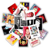 David Bowie Laptop Stickers Vinyl - Waterproof Cool Decal Water Bottle Skateboard Guitar Travel Phone Case Door Luggage Car Bike Bicycle (25 pcs) Removable Not Repeat