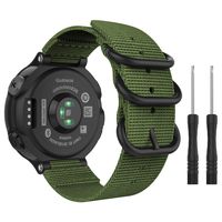 MoKo Watch Band for Garmin Forerunner 235, Fine Woven Nylon Adjustable Replacement Strap for Garmin Forerunner 235/235 Lite / 220/230 / 620/630 / 735XT Smart Band - Army Green