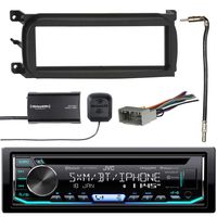 1-DIN Bluetooth CD/AM/FM Car Stereo with Sirius Radio Tuner, Dash Kit for Chry/Dodge/Jeep, Antenna Adapter Cable & Radio Wiring Harness