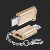 Tuscom USB-C Type-C to Micro USB Data Charging Adapter with Keychain For Samsung Galaxy Note 8 S8 Plus S8+ MacBook Pro New Macbook Pixel XL Nexus 5X 6P LG G5 G6 V20 Nintendo Switch and More (#G(Gold)