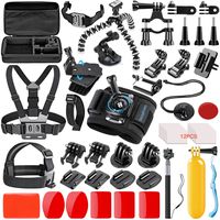 SmilePowo 42-in-1 Action Camera Accessorries Kit Mount for GoPro Hero 8 Max 7 6 5 4 3 3+ 2 1 Black GoPro 2018 Session Fusion Silver Insta360 DJI AKASO APEMAN YI Campark SJCAM XIAOMI (Carrying Case)