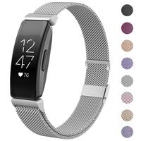HAPAW Bands Compatible with Fitbit Inspire HR, Inspire Metal Band Accessories Stainless Steel Mesh Bracelet Women Men Wristbands Strap for Inspire & Inspire HR Fitness Tracker