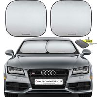 Autoamerics Windshield Sun Shade 2-Piece Foldable Car Front Window Sunshade for Most Sedans SUV Truck - Auto Sun Blocker Visor Protector Blocks Max UV Rays and Keeps Your Vehicle Cool (Universal Fit)