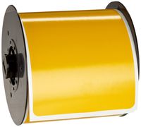 Brady B30-25-595-BLNKYL 4" Height x 6" Width, B-595 Indoor/Outdoor Vinyl, Yellow BBP31 Pre-Printed Pre-Cut Labels Tape with Sign Headers, 175 per Roll