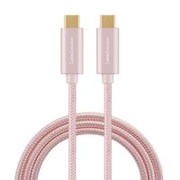 Type USB C-C Cable, CableCreation 10ft Braided USB 2.0 Type C (USB-C) to Type C Data Charging Cable(3A), Compatible with MacBook(Pro), Galaxy S10/S9, Pixel 3, Nexus 5X/ 6P, etc (Rose Gold)