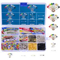 550Pcs Assorted Heavy Duty Colored Safety Pins, 7 Sizes Durable Metal Strong Safety Pins 19mm - 54mm for Home Office Use DIY Art Craft Sewing Jewelry Making with Storage Box
