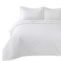 Bedsure Quilt Set Ivory Twin Size (68x86 inches) - Flower Petal Design - Soft Microfiber Lightweight Coverlet Bedspread for All Season - 2 Pieces Reversible (Includes 1 Quilt, 1 sham)