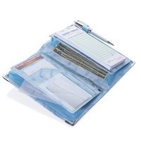 Sonic Server 5x8 Marble Server Book Organizer with Magnetic Pockets, Zipper Pouch & Pen Holder for Waitress Waiter Waitstaff | Fits Apron Holds Guest Checks Money Receipts Order Pad (Baby Blue)