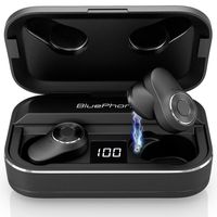 Bluephonic True Wireless Earbuds, 165Hr Play w/ 3000mAh Auto Pairing SweatProof Sport Headphones Headset, 3D Sound Bluetooth 5.0 Totally Wireless in Ear Earphones, Built in Mic, Dual Speaker for Calls
