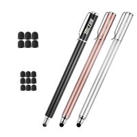 Capacitive Stylus Pens, Rubber Tips 2-in-1 Series, High Sensitivity & Precision styli Pens for Touch Screens Devices (Black/Silver/Rose Gold)