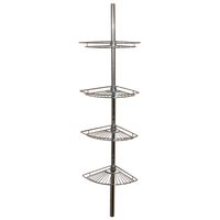 Zenna Home, Chrome 2114S, Tension Corner Pole Caddy