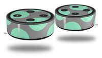 Skin Wrap Decal Set 2 Pack for Amazon Echo Dot 2 - Kearas Polka Dots Mint and Gray (2nd Generation ONLY - Echo NOT Included)